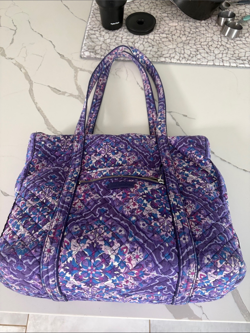 Vera Bradley Purple Quilted Floral Tote